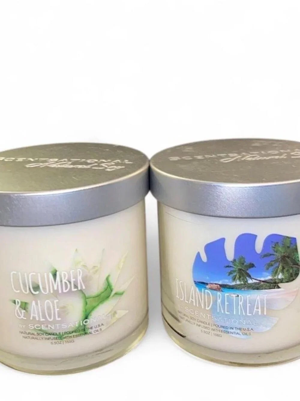 NWT Scentsational Natural Soy Candles - Set of 2